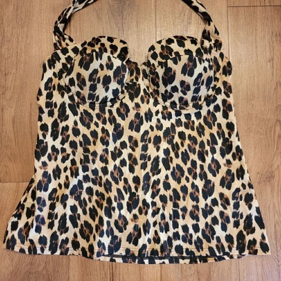 Victoria Secret Leopard Print Taniki Swimsuit Set Size 36B/M NWOT - Picture 3 of 8